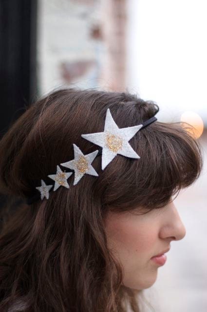 Grey star with gold accent headband bridal or party accessory
