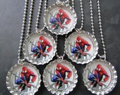 Spiderman  /   Bottle Cap Party favors (6) / add more for 2 dollars each