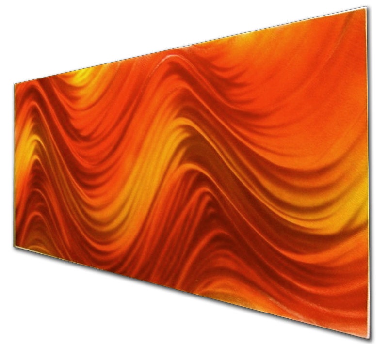 Items similar to Yellow and Orange Painting 'Frequency' 44x16 in