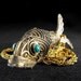 RESERVED Special Offer:Victorian Pendant Articulated Vinaigrette Old Koi Silver Gilt Filigree Turquoise