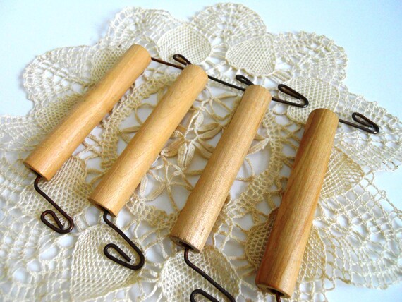 Remember When Department Stores Used These. Wood Handles. Set of 4.