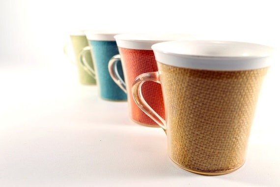 Etsy on Circa810 Fabric cups Cups  Raffia burlap Vintage Burlap by Coffee vintage
