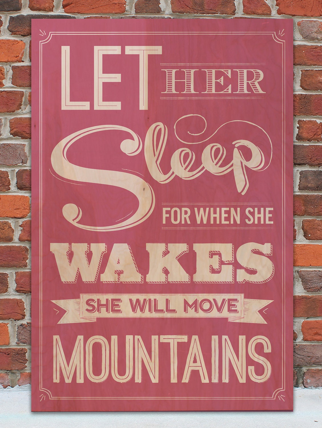 Let Her Sleep Vintage Wooden Sign - 6" x 9"