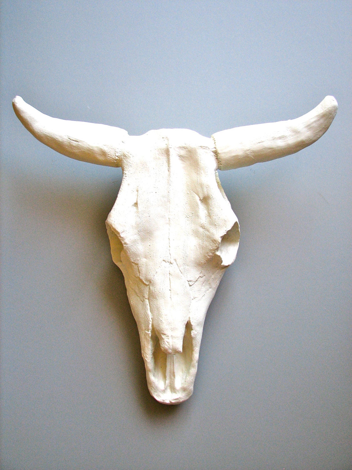 Faux Large Cow Skull in white
