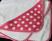Infant Size Hooded Towel in Pink Double Dot READY for SHIPMENT