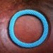 Simple Turquoise Crocheted Beaded Bracelet - Nepal roll on bracelet