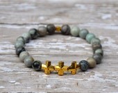 NEW Trio of Crosses Beaded Bracelet / Handmade Beaded Bracelets