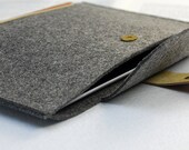 Felt ipad mini sleeve ipad mini case ipad mini bag ipad mini pouch mini ipad cover Handmade Customized Genuine Leather :E1147-MGra01m