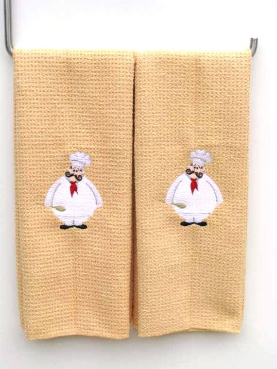 Embroidered Chef Microfiber Kitchen Towel, hand towel, dish towel