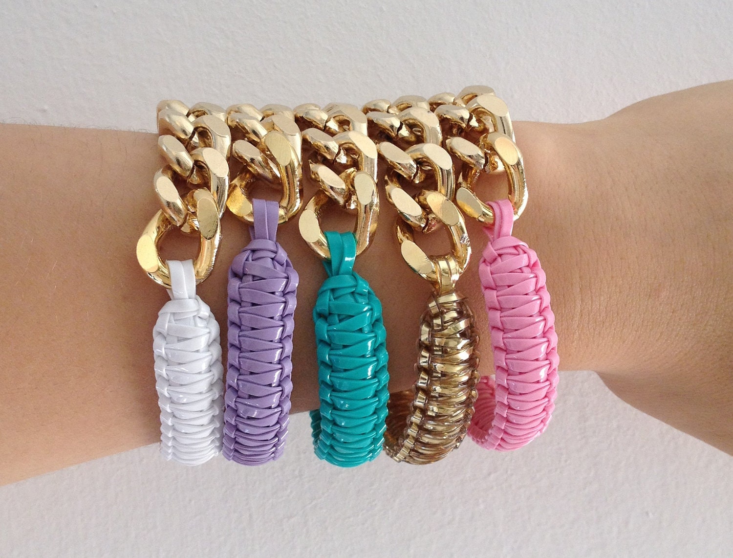 ON SALE: Arm Candy - Gold chunky chain with cobra Bracelet - 24k gold plated