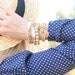 Arm candy - Beige Gold silk Knot Bracelet - 24k gold plated