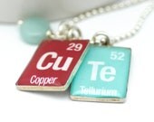 Periodic Table Word Necklace CuTe Pendants Sterling Silver Element Necklace