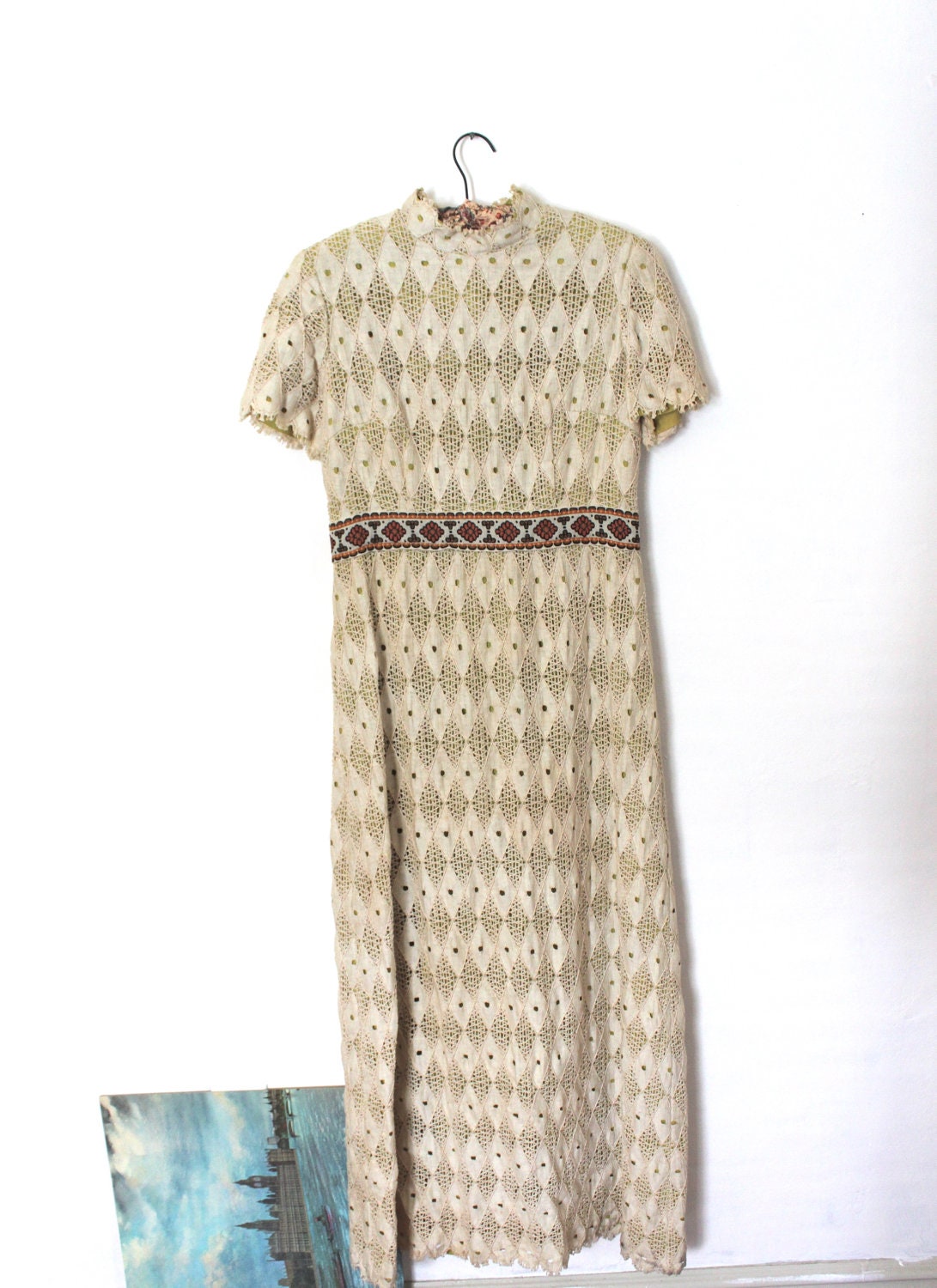 Vintage Henry Lee Boho Chic Womens Floor Length Dress (Size 14)