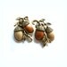 Vintage Fall Autumn Harvest Acorn earrings signed , clip on