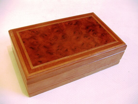 London Leather Jewelry Box Vintage Wooden Vintage by SmartSquirrel