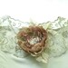 Olive and purple silk flower brooch/hair clip