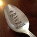 recycled silverware Keep Calm and Make Coffee- Hand Stamped Vintage Spoon for Coffee Lovers