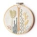 Embroidery Sea Botanicals Hoop Art - 5 Inch Modern Wall Art - Hand Embroidered Contemporary Stitched Wall Decoration - Natural Water Ocean
