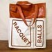 Vintage tennis tote bag - racquet ball - workout - brown, cream