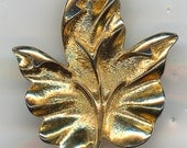 Vintage Leaf Brooch, Rich Gold Color, Approx 2 Inches Long, Nice Condition