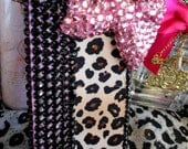 Safari Leopard Big Pink Bow Bling kawaii pink and Black iphone 4 back case