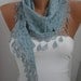 Soft Blue Shawl Scarf - Headband - Cowl with Lace Edge Spring Trends