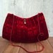Velvet Clutch Purse 1960s rich Ruby Red color