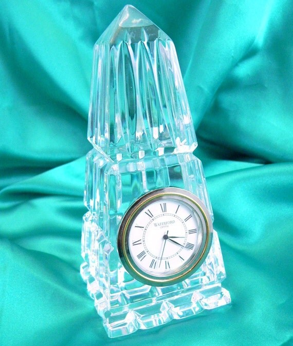 ON SALE Waterford Crystal Desk Clock Waterford by FineRedefined