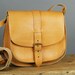 Vintage Tan Leather 70s Saddle Bag Across Body Bag Satchel Purse