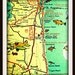 beach print ST AUGUSTINE retro florida vintage map photo16x20 aqua red Anastasia Island Flagler Beach picture nostalgia Americana