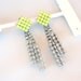 SALE was 39 Vintage 1950s One Of A Kind Fabulous Neon Yellow Rhinestone Dangle Earrings