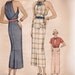 Rare Vintage 1930s Sewing Pattern - Sports Dress with Unusual Drawstring Gathered Neck & Short Sleeve Jacket - 1935 McCall 8210, Bust 34