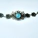 Antique brass bracelet blue moon