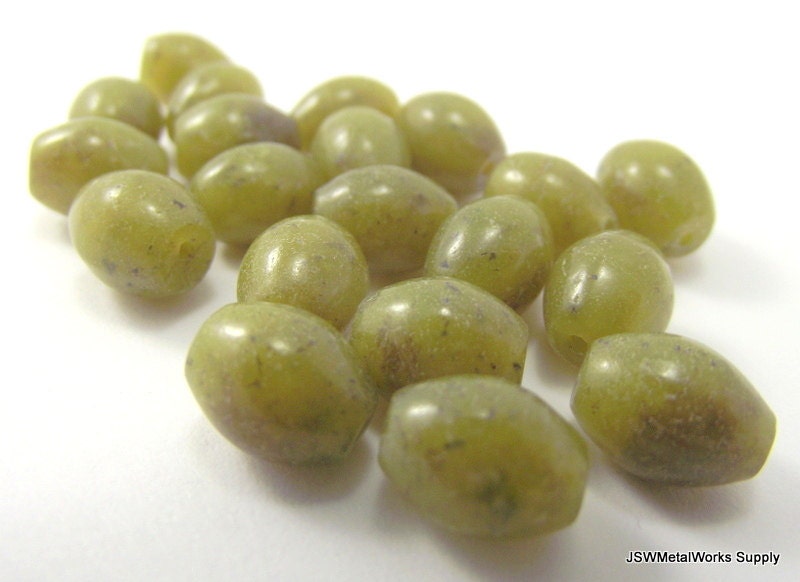 Dark Olive New "Jade" Oval Beads, Loose Beads, 10mm