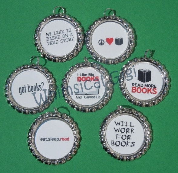 Book Club Wine Glass or Cocktail Charms