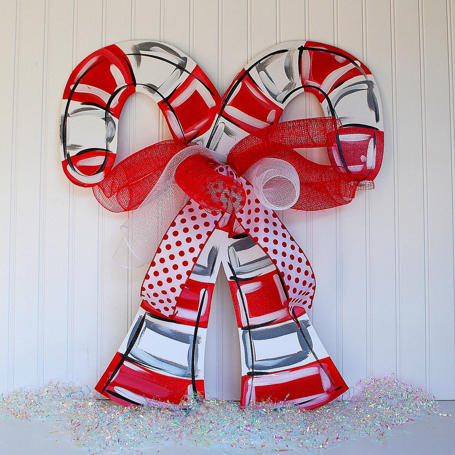 Candy Cane Door Hanger, Candy Cane Decor, Christmas Decor, Christmas Door Hanger, Holiday Decor