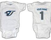 Baseball Toronto Blue Jays ONESIE with custom name. Baby/Toddler sizes.