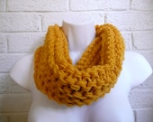 Mustard Yellow Super Chunky Soft Cowl for Men or Women