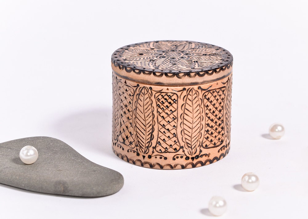 Eco Wedding Wooden Ring Box - Pyrography Jewelry Box - Woodburning Ring Bearer Box