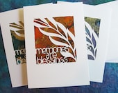 Set of 3 Jewish Condolence Papercut Greeting Card Color Variety