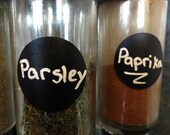 20 Small Chalkboard Sticker Circles - 1.25" Round -  Chalkboard Vinyl Chalk Labels Perfect for Spice Jars Organizing Labels