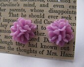 Mauve Petal Cabochon Resin Earrings