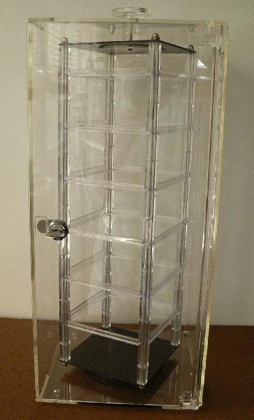 Jewelry Earring Display -Lockable Acrylic Counter Top Rotating