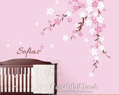cherry  blossom wall decals flower vinyl wall decals tree nursery wall decals sticker children wall decal- cherry blossom Z126 cuma