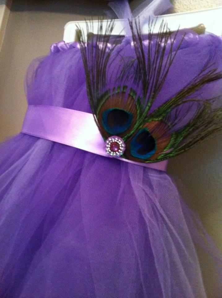 Peacock Feather Flower girl tutu dress