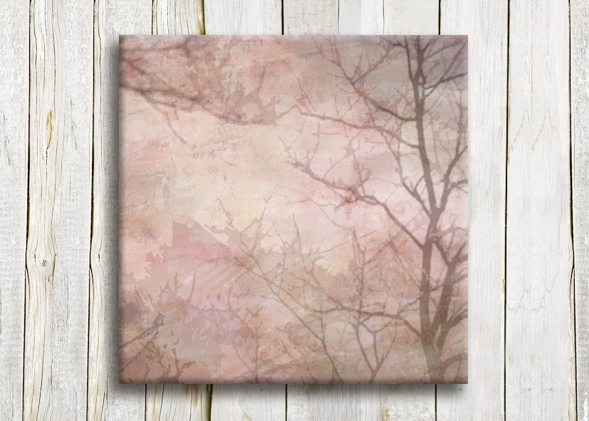 Abstract art on canvas, pink canvas art, 16"/16"