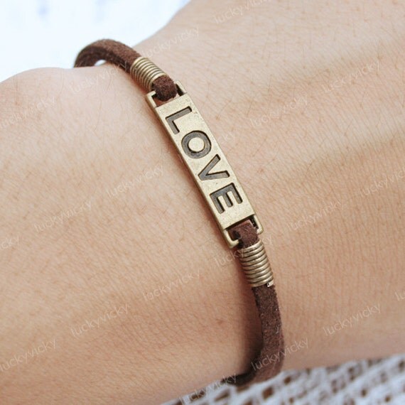 Love bracelet-vintage true love bracelet-Coffee cord bracelet