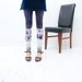 M size- dark purple and light lillac stocking leggings with cute print