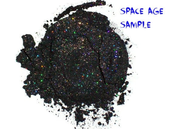 SAMPLE Space Age Black Glitter  Loose Powder Mineral Eye Shadow/ Eye Liner