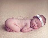 Dainty Baby Headband - Gray - Pink - White - Elastic Bow - Infant - Newborn - Baby Girls - Toddler